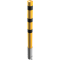 Bollard | steel tube  152 x 3,2 mm | yellow / black | Removable without fastener | With welded steel cap, incl. base sleeve Item no. 40151_10 | total length: 2000 mm | with welded steel cap
